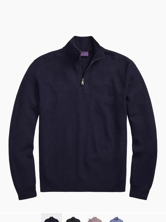 Ralph Lauren Purple Label Other - Ralph Lauren Purple Label Navy Half-Zip Wool Sweater